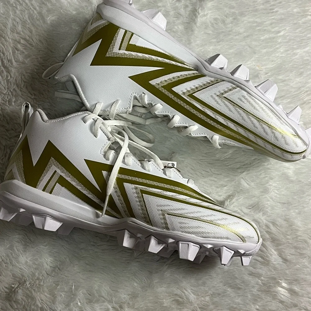 ADIDAS Freak Spark 23 Mid Top White And Gold Football Cleats Size 10.5